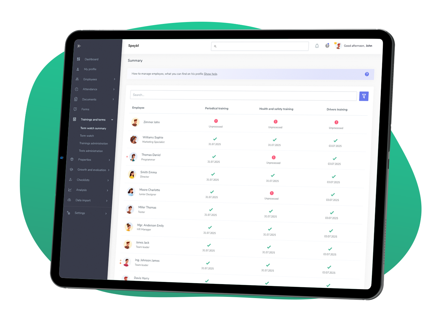 Automatic monitoring of deadlines and tests